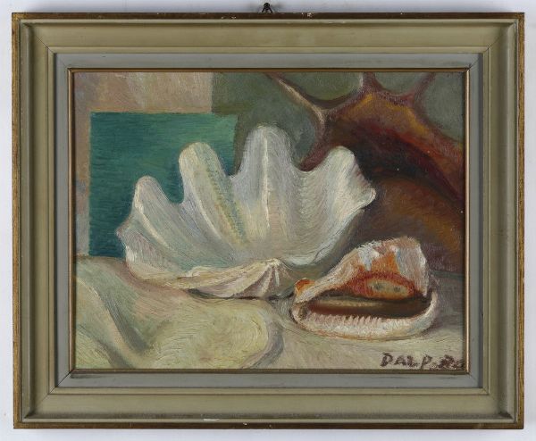 Francesco dal Pozzo (1891 - 1983) Conchiglie rosa  - Asta Antiquariato e dipinti - Associazione Nazionale - Case d'Asta italiane