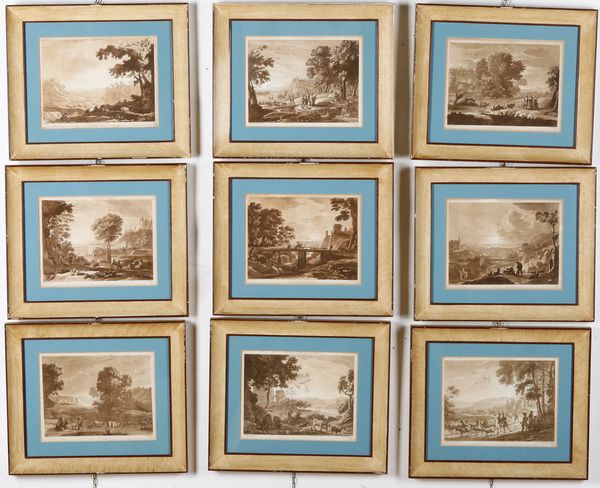 Insieme di piccole litografie con paesaggi, in cornici  - Asta Antiquariato e dipinti - Associazione Nazionale - Case d'Asta italiane