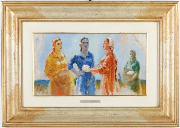 Nikolaj Karahan (1900-1970), attribuito a Figure femminili  - Asta Antiquariato e dipinti - Associazione Nazionale - Case d'Asta italiane