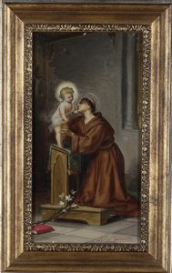 Luigi Gainotti : S.Francesco con Bambino  - Asta Antiquariato e dipinti - Associazione Nazionale - Case d'Asta italiane