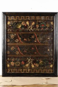 Coppia di pannelli in cuoio decorati con motivi vegetali e floreali  - Asta Antiquariato e dipinti - Associazione Nazionale - Case d'Asta italiane
