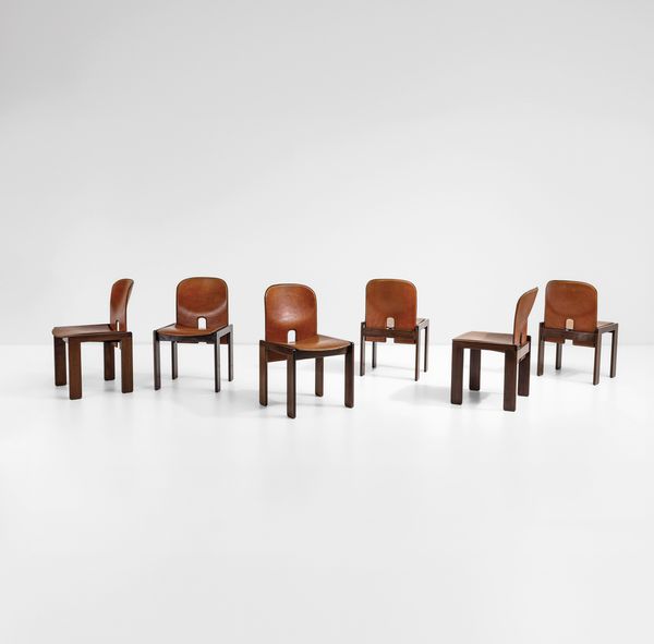 AFRA E TOBIA SCARPA : Sei sedie mod. 121  - Asta Design 200 - Associazione Nazionale - Case d'Asta italiane