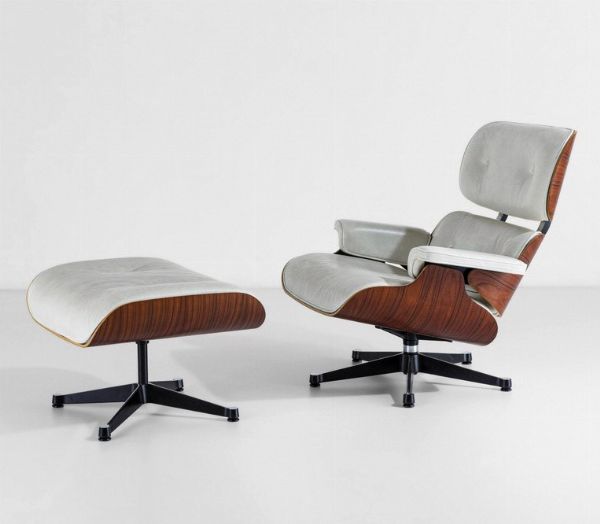 Charles & Ray Eames : Lounge chair mod. 670 con ottomana mod. 671<BR>  - Asta Design 200 - Associazione Nazionale - Case d'Asta italiane