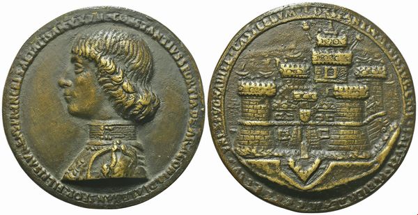 Gianfrancesco Enzola Parmense : Costanzo I Sforza (1473-1483)  - Asta Placchette e medaglie dal XIV al XIX secolo - Associazione Nazionale - Case d'Asta italiane