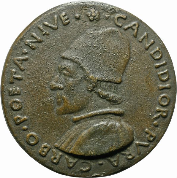 Lodovico Carbone (1430-1485) Poeta  - Asta Placchette e medaglie dal XIV al XIX secolo - Associazione Nazionale - Case d'Asta italiane