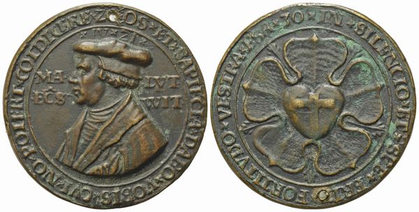 Martin Lutero  - Asta Placchette e medaglie dal XIV al XIX secolo - Associazione Nazionale - Case d'Asta italiane