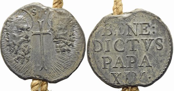 BOLLE PAPALI Benedetto XIV (1675-1758)  - Asta Placchette e medaglie dal XIV al XIX secolo - Associazione Nazionale - Case d'Asta italiane