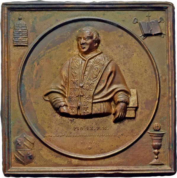 Placchetta Pio IX  - Asta Placchette e medaglie dal XIV al XIX secolo - Associazione Nazionale - Case d'Asta italiane