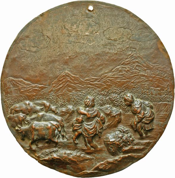 Scena agricola  - Asta Placchette e medaglie dal XIV al XIX secolo - Associazione Nazionale - Case d'Asta italiane