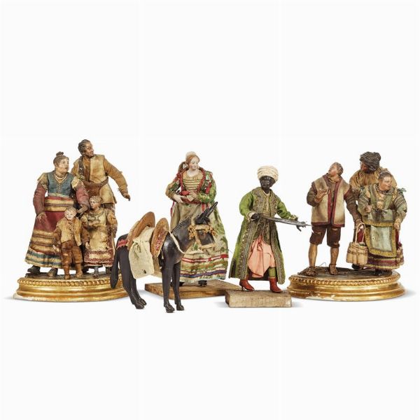 ASSORTIMENTO DI FIGURE DA PRESEPE, NAPOLI, SECOLI XVIII-XIX  - Asta MOBILI E OGGETTI D'ARTE DA COLLEZIONI PRIVATE - Associazione Nazionale - Case d'Asta italiane