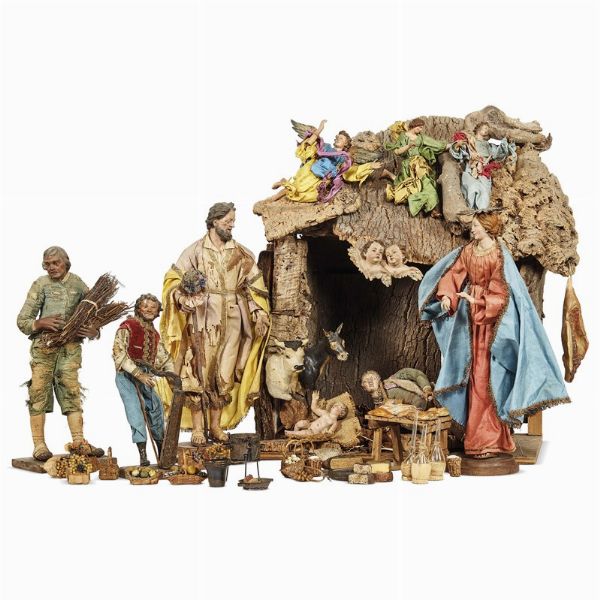 ASSORTIMENTO DI FIGURE DA PRESEPE, NAPOLI, SECOLO XVIII  - Asta MOBILI E OGGETTI D'ARTE DA COLLEZIONI PRIVATE - Associazione Nazionale - Case d'Asta italiane