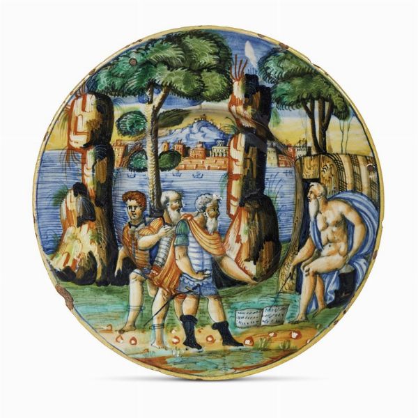 TONDINO, CASTEL DURANTE, BOTTEGA DI LUDOVICO E ANGELO PICCHI,1550-1560 CIRCA  - Asta IMPORTANTI MAIOLICHE DAL RINASCIMENTO AL SETTECENTO - Associazione Nazionale - Case d'Asta italiane