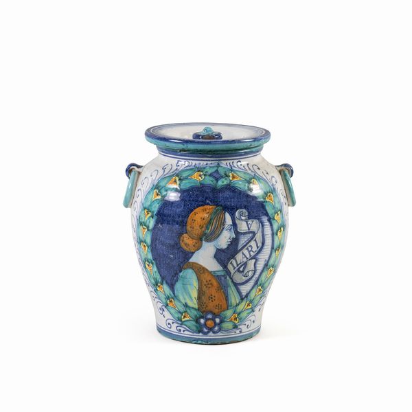 Vaso da farmacia in maiolica policroma  - Asta Asta a Tempo Web Only - Associazione Nazionale - Case d'Asta italiane