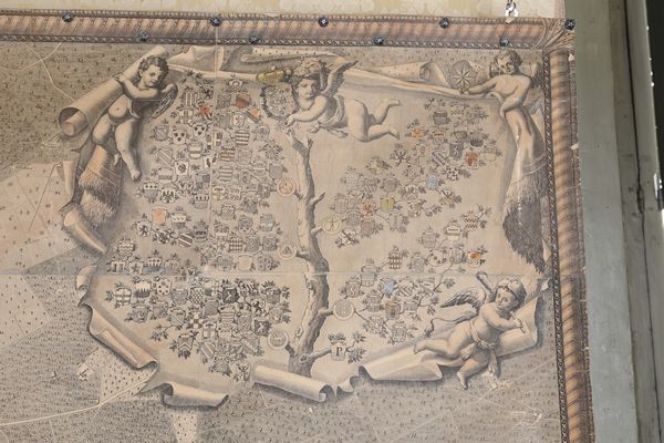 Grande mappa topografica di Napoli e de' suoi contorni, XIX secolo  - Asta Antiquariato - Mobili, Sculture e Oggetti d'Arte - Associazione Nazionale - Case d'Asta italiane