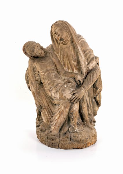 Gruppo in legno raffigurante Pietà, Italia centrale, XVI secolo  - Asta Antiquariato - Mobili, Sculture e Oggetti d'Arte - Associazione Nazionale - Case d'Asta italiane