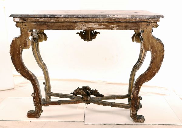 Console Luigi XV in legno laccato e dorato a mecca  - Asta Antiquariato - Mobili, Sculture e Oggetti d'Arte - Associazione Nazionale - Case d'Asta italiane