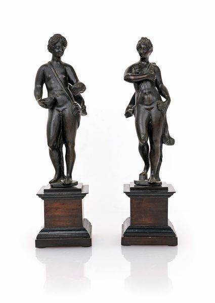 Due sculture dall'antico in bronzo brunito, XVII secolo  - Asta Antiquariato - Mobili, Sculture e Oggetti d'Arte - Associazione Nazionale - Case d'Asta italiane