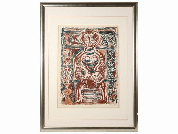 Massimo Campigli : Donna alla finestra  - Asta Arte Moderna e Contemporanea - Associazione Nazionale - Case d'Asta italiane