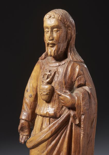 SCULTORE DEL XVIII SECOLO : Coppia di sculture in legno intagliato raffiguranti il Sacro Cuore di Ges e il Cuore Immacolato di Maria  - Asta Asta 423 | ARTE ANTICA E DEL XIX SECOLO Online - Associazione Nazionale - Case d'Asta italiane