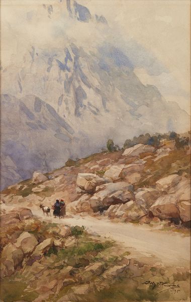 BELTRAME ACHILLE (1871 - 1945) : Sulla strada di montagna  - Asta Asta 423 | ARTE ANTICA E DEL XIX SECOLO Online - Associazione Nazionale - Case d'Asta italiane