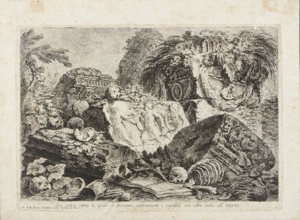 PIRANESI GIOVANNI BATTISTA (1720 - 1778) : Ara antica sopra la quale si facevano anticamente i sacrifizi, con altre ruine all'intorno  - Asta Asta 423 | ARTE ANTICA E DEL XIX SECOLO Online - Associazione Nazionale - Case d'Asta italiane