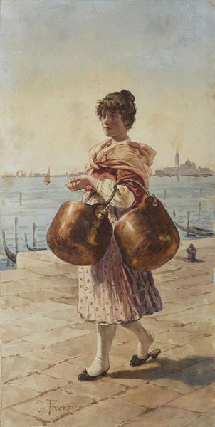 FAVRETTO GIACOMO (1849 - 1887) : Attribuito a. Portatrice d'acqua a Venezia  - Asta Asta 423 | ARTE ANTICA E DEL XIX SECOLO Online - Associazione Nazionale - Case d'Asta italiane