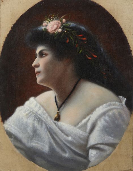 COLLAMARINI GUSTAVO (1827 - 1894) : Ritratto di donna con corona di fiori  - Asta Asta 423 | ARTE ANTICA E DEL XIX SECOLO Online - Associazione Nazionale - Case d'Asta italiane