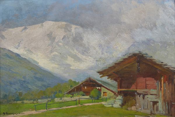 BORGOGNONI ROMEO (1875 - 1944) : Paesaggio di montagna  - Asta Asta 423 | ARTE ANTICA E DEL XIX SECOLO Online - Associazione Nazionale - Case d'Asta italiane