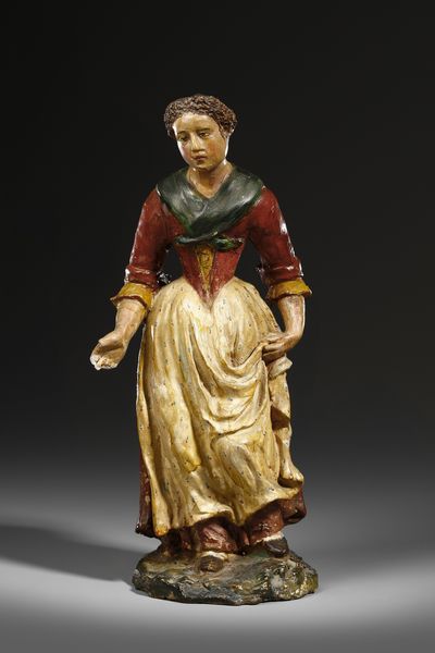 MANIFATTURA DEL XIX-XX SECOLO : Figura di popolana in terracotta policroma  - Asta Asta 423 | ARTE ANTICA E DEL XIX SECOLO Online - Associazione Nazionale - Case d'Asta italiane