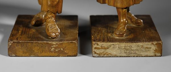 SCULTORE DEL XX SECOLO : Coppia di sculture in terracotta raffiguranti popolani  - Asta Asta 423 | ARTE ANTICA E DEL XIX SECOLO Online - Associazione Nazionale - Case d'Asta italiane