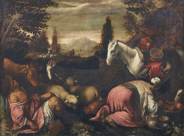 PITTORE BASSANESCO DEL XVII SECOLO : Scena campestre (probabile Allegoria dell'Estate)  - Asta Asta 423 | ARTE ANTICA E DEL XIX SECOLO Online - Associazione Nazionale - Case d'Asta italiane