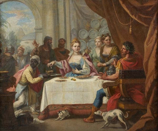 BRUSAFERRO GIROLAMO (1677 - 1746) : Banchetto di Antonio e Cleopatra  - Asta Asta 423 | ARTE ANTICA E DEL XIX SECOLO Online - Associazione Nazionale - Case d'Asta italiane