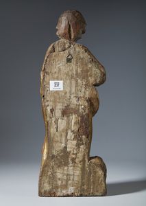 SCULTORE DEL XVI-XVII SECOLO : Scultura in legno policromo e parzialmente dorato rappresentante San Marco  - Asta Asta 423 | ARTE ANTICA E DEL XIX SECOLO Online - Associazione Nazionale - Case d'Asta italiane