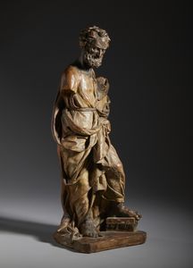 SCULTORE ITALIANO DEL XVII-XVIII SECOLO : San Pietro in terracotta patinata  - Asta Asta 423 | ARTE ANTICA E DEL XIX SECOLO Online - Associazione Nazionale - Case d'Asta italiane