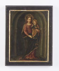 ARTISTA DEL XVI SECOLO : Madonna con Bambino  - Asta Asta 423 | ARTE ANTICA E DEL XIX SECOLO Online - Associazione Nazionale - Case d'Asta italiane