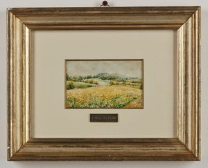 BELTRAME ACHILLE (1871 - 1945) : Campo di girasoli  - Asta Asta 423 | ARTE ANTICA E DEL XIX SECOLO Online - Associazione Nazionale - Case d'Asta italiane