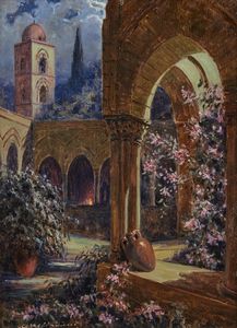 BELTRAME ACHILLE (1871 - 1945) - Chiostro di San Giovanni degli Eremiti di Palermo