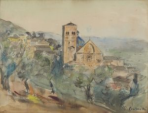 CONSADORI SILVIO (1909 - 1994) - Veduta di Assisi