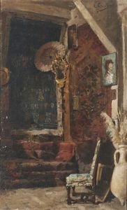 CRESSINI CARLO (1864 - 1938) : Scena di interno  - Asta Asta 423 | ARTE ANTICA E DEL XIX SECOLO Online - Associazione Nazionale - Case d'Asta italiane