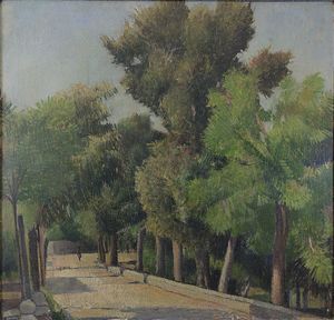 PIGATO ORAZIO  (1896 - 1966) - Attribuito a. Alberi, mulini S. Michele