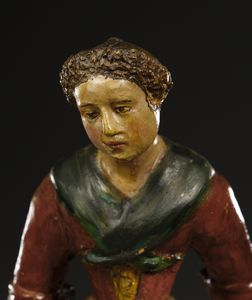 MANIFATTURA DEL XIX-XX SECOLO : Figura di popolana in terracotta policroma  - Asta Asta 423 | ARTE ANTICA E DEL XIX SECOLO Online - Associazione Nazionale - Case d'Asta italiane