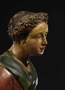 MANIFATTURA DEL XIX-XX SECOLO : Figura di popolana in terracotta policroma  - Asta Asta 423 | ARTE ANTICA E DEL XIX SECOLO Online - Associazione Nazionale - Case d'Asta italiane