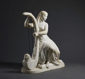 SCULTORE ITALIANO DEL XIX-XX SECOLO : Suonatrice d'arpa egiziana  - Asta Asta 423 | ARTE ANTICA E DEL XIX SECOLO Online - Associazione Nazionale - Case d'Asta italiane