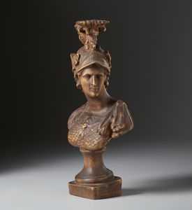 SCULTORE DEL XX SECOLO : Busto di Marte in legno intagliato  - Asta Asta 423 | ARTE ANTICA E DEL XIX SECOLO Online - Associazione Nazionale - Case d'Asta italiane