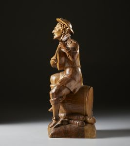 SCULTORE DI AREA GERMANICA DEL XX SECOLO : Suonatore di liuto in legno scolpito  - Asta Asta 423 | ARTE ANTICA E DEL XIX SECOLO Online - Associazione Nazionale - Case d'Asta italiane