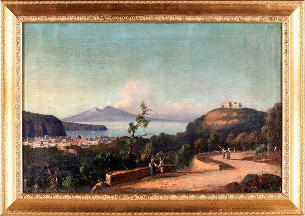 Anonimo del XIX secolo : Paesaggio col Vesuvio  - Asta Dipinti antichi - Associazione Nazionale - Case d'Asta italiane