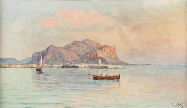 Aurelio Catti : a) Paesaggio siciliano  b) Palermo e monte Pellegrino  - Asta Dipinti antichi - Associazione Nazionale - Case d'Asta italiane