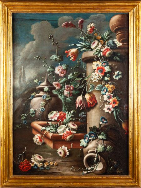 PITTORE ROMANO DEL XVII SECOLO : Natura morta di fiori  - Asta Dipinti del XIX Secolo - Associazione Nazionale - Case d'Asta italiane