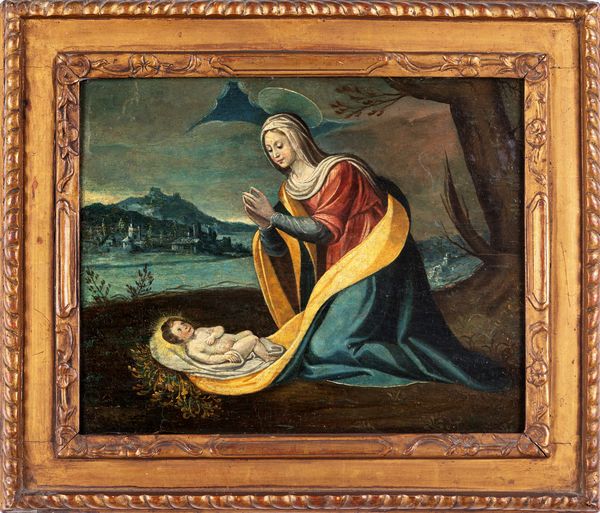 Scuola fiamminga del XVIII secolo : Madonna col Bambino  - Asta Dipinti del XIX Secolo - Associazione Nazionale - Case d'Asta italiane