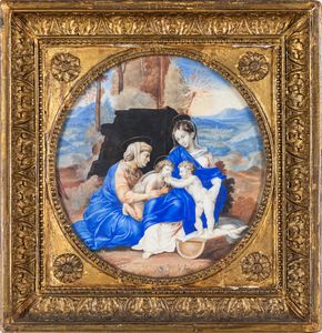 Anonimo del XVIII secolo - La Vergine col Bambino, Santa Elisabetta e San Giovannino in un paesaggio